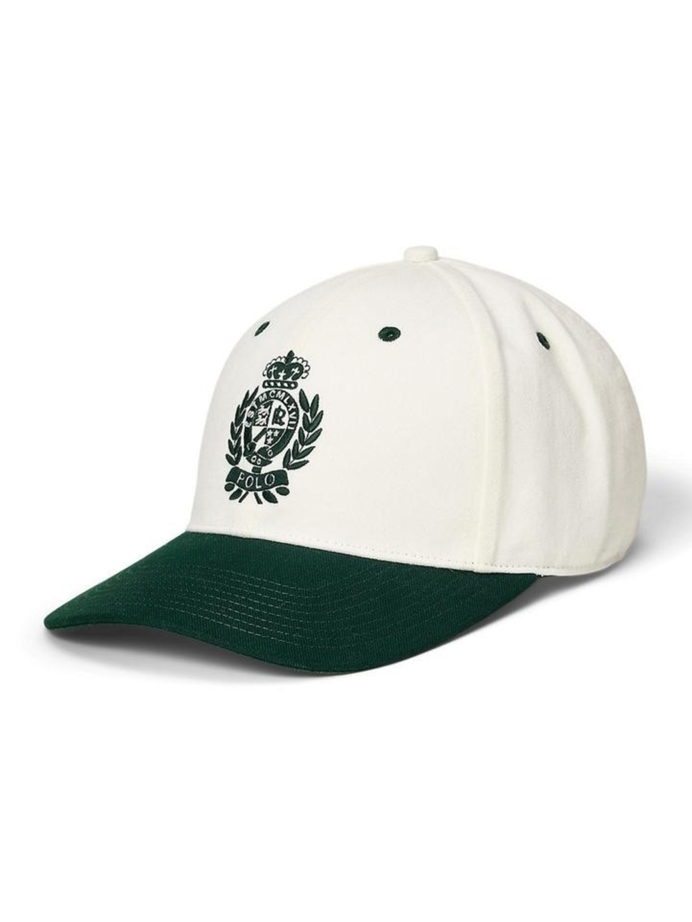 Polo Ralph Lauren Unisex Two-Tone Crest Twill Ball Cap White/Green